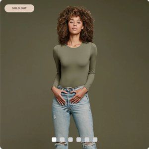 Nuuds Olive Green Long Sleeve Bodysuit